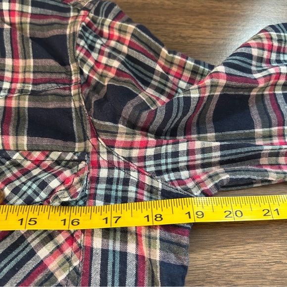 Abercrombie & Fitch Plaid Women’s Button Down Shirt - Navy and Red M - Picture 8 of 12